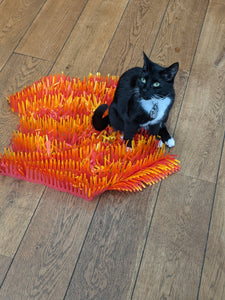 Special "Flame" Red and Orange pack of two tissue paper cat mats